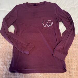 Kids Long Sleeve Purple Elephant Shirt